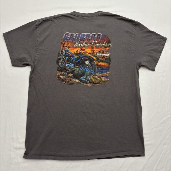 Harley-Davidson Other - Harley Davidson Motorcycles Shirt Men's XL Gray Orlando Florida Gator Biker